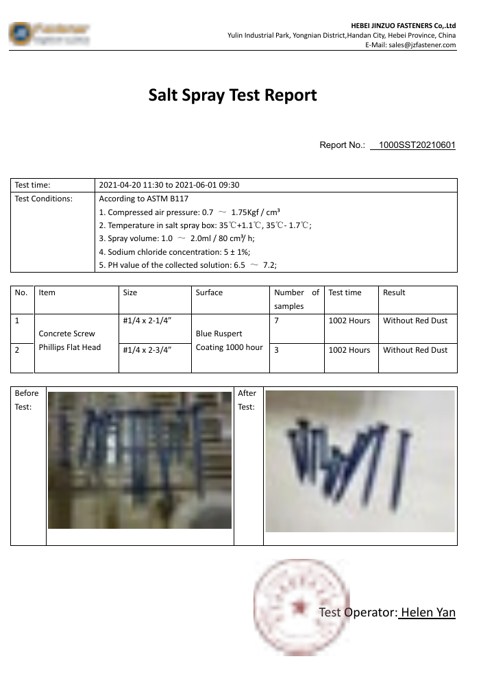 Historical internal salt-spray record excerpt
